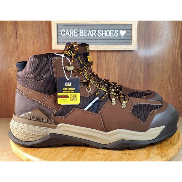 Caterpillar Men Provoke Mid WP Alloy Toe Work Boots Size 14 Brown NEW! main image 5
